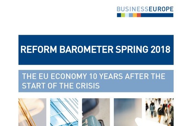 BusinessEurope  публикува редовния си доклад „Барометър за реформи“
